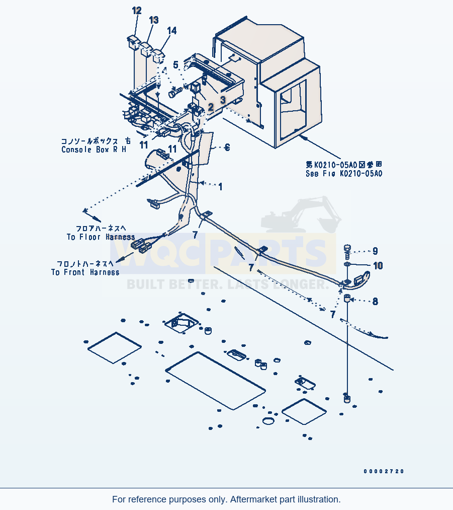 Komatsu WA250PTL-5 Floor (Electrical) (Pt Additional) parts diagram