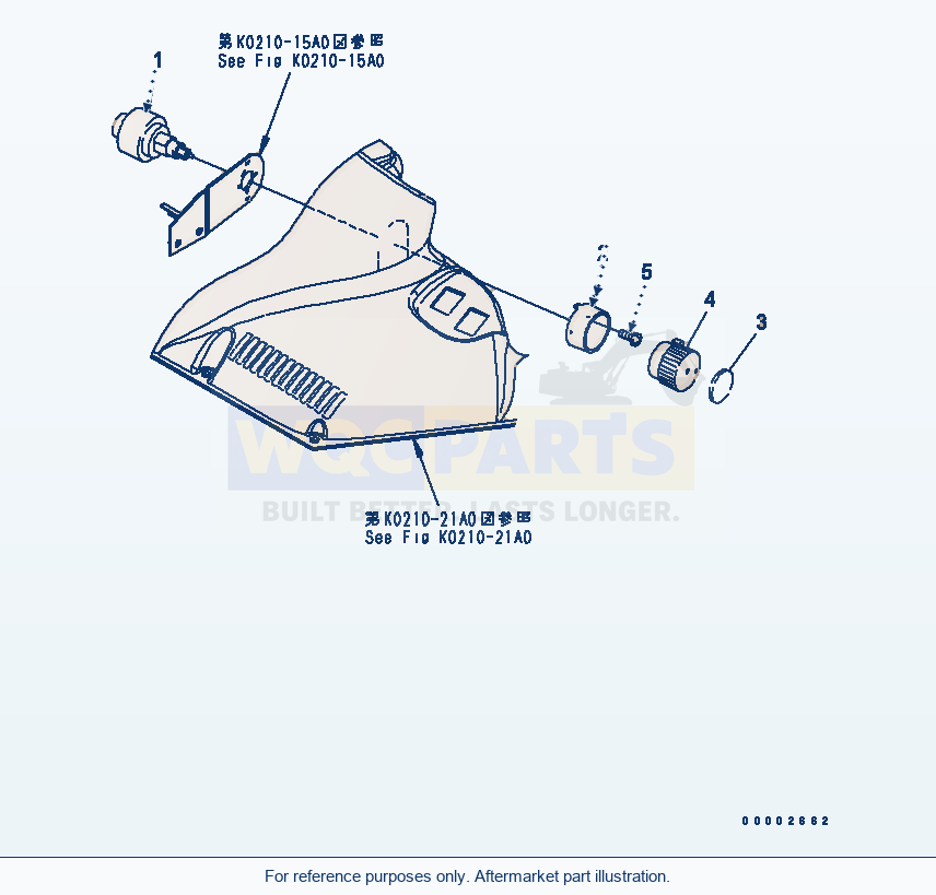 Komatsu WA250PTL-5 Floor (Wiper Switch) parts diagram
