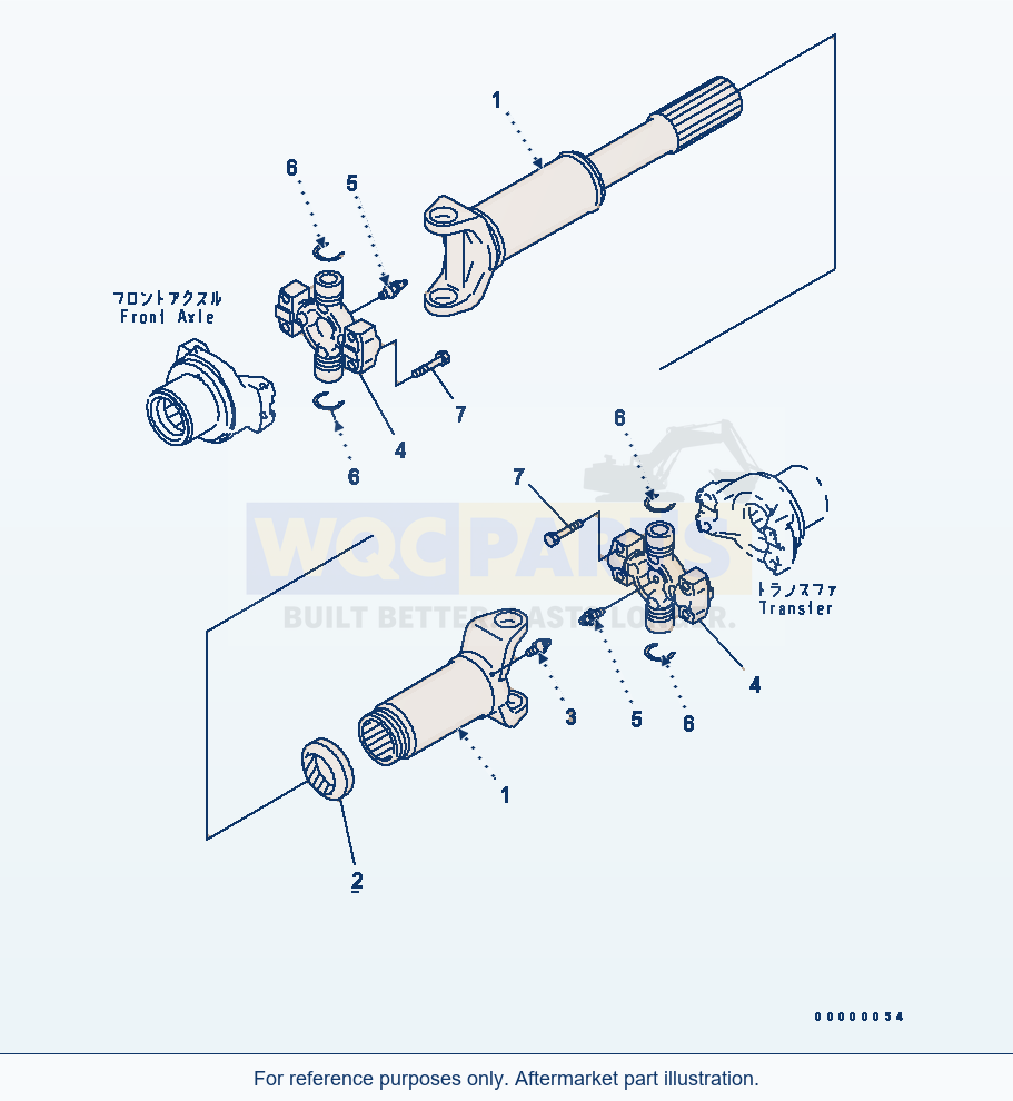 Komatsu WA250PTL-5 Drive Shaft (Front) parts diagram