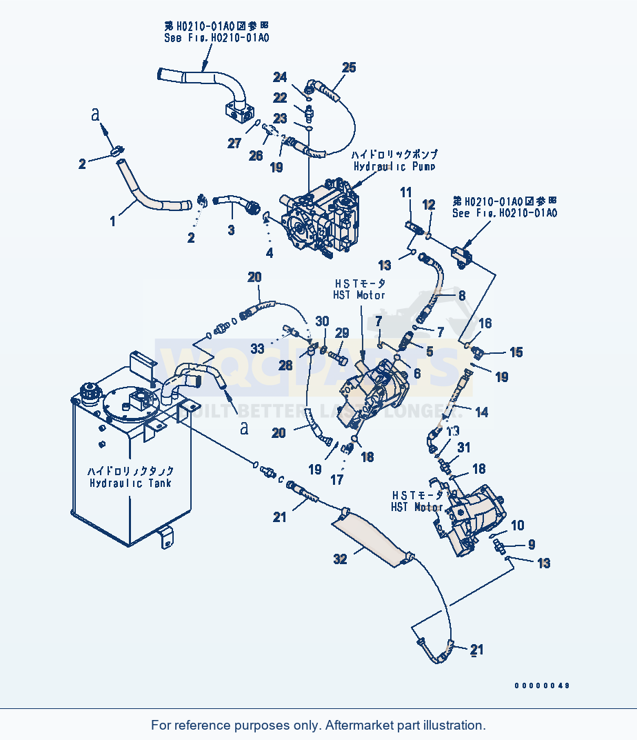Komatsu WA250PTL-5 Hst Oil Line (Charge Line) parts diagram