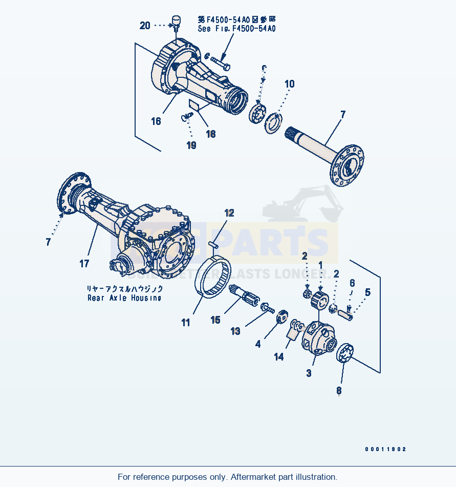 Komatsu WA250PTL-5 Rear Axle (Final Drive And Housing) (Asd) parts diagram