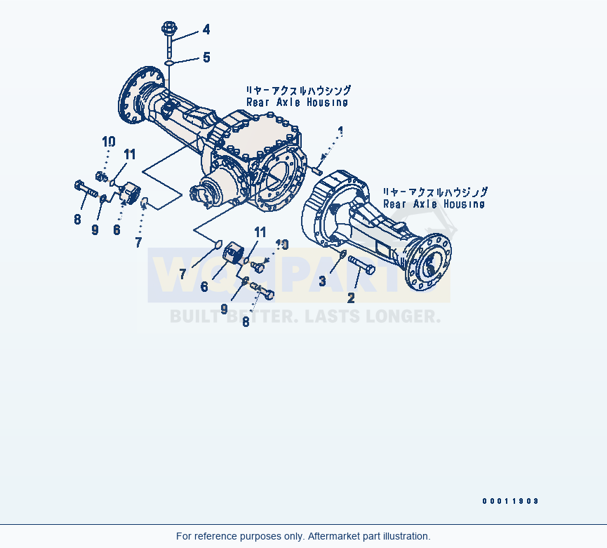 Komatsu WA250PTL-5 Rear Axle (Mounting Parts And Valve) parts diagram