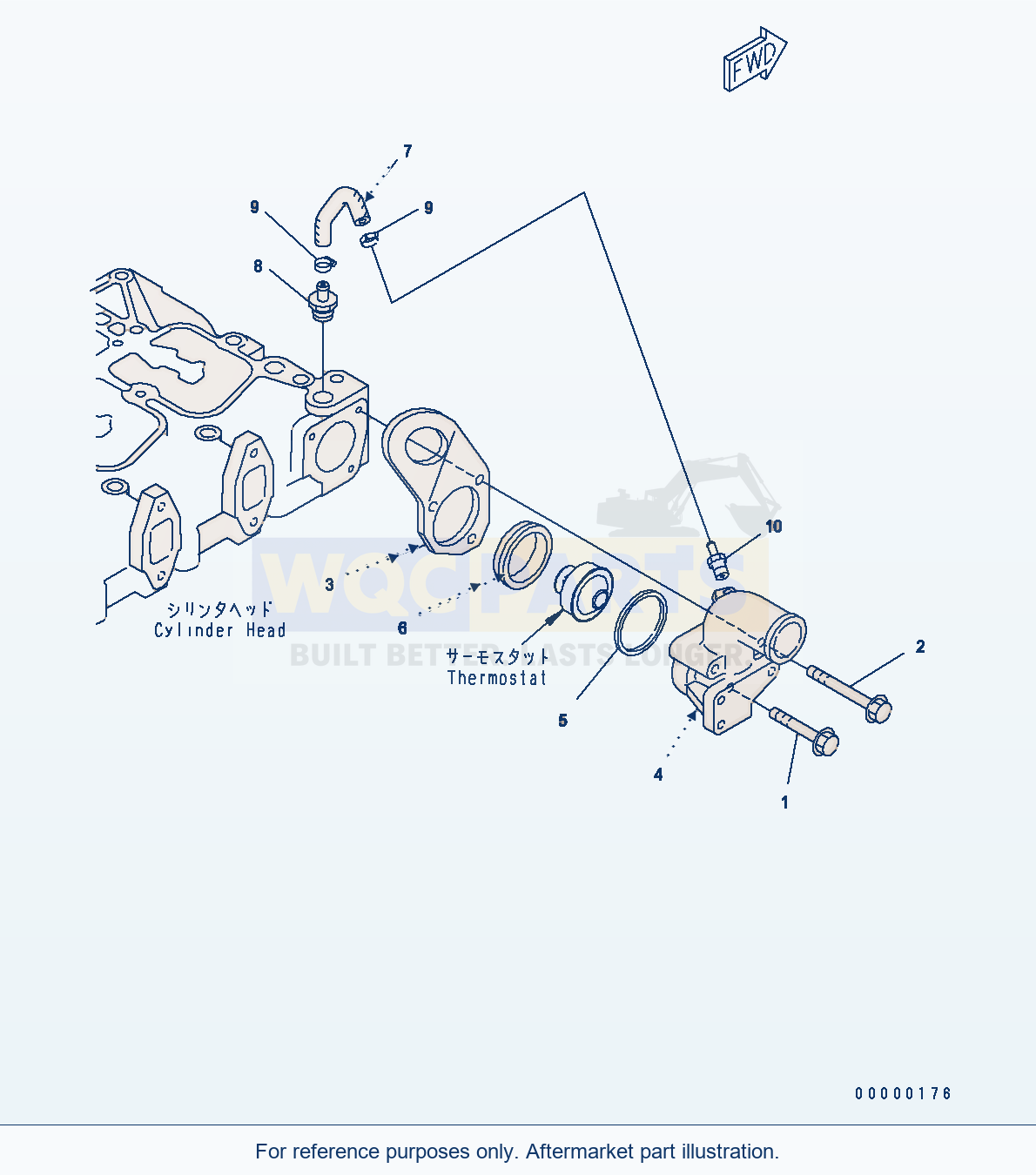 Komatsu WA250PZ-5 Thermostat Housing parts diagram