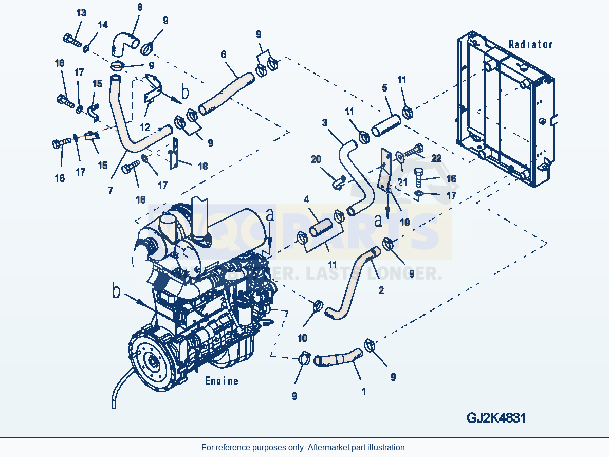 Komatsu WA250PZ-5 Cooling Line parts diagram