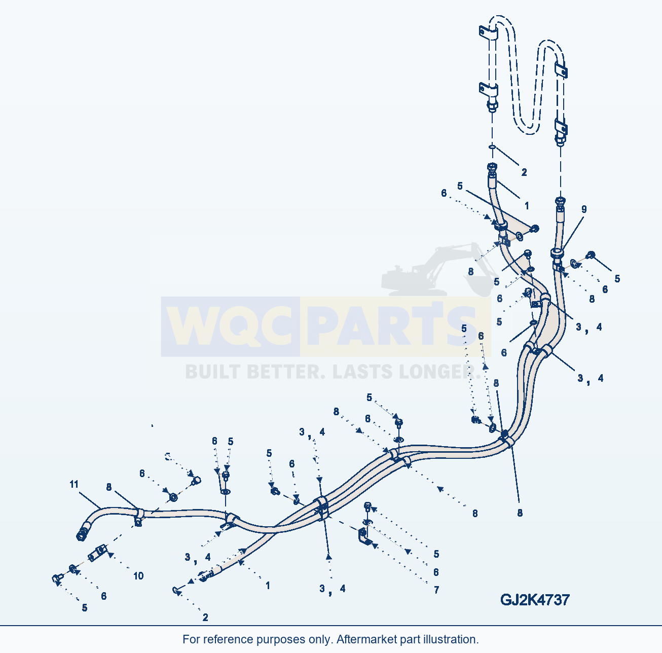 Komatsu WA250PZ-5 Transfer Oil Cooler parts diagram