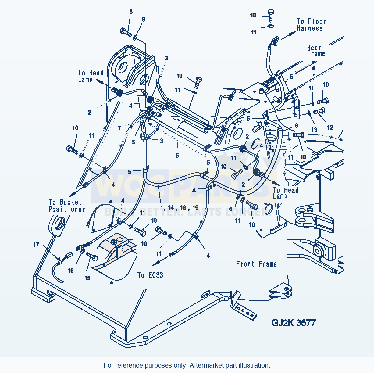 Komatsu WA250PZ-5 Front Harness parts diagram