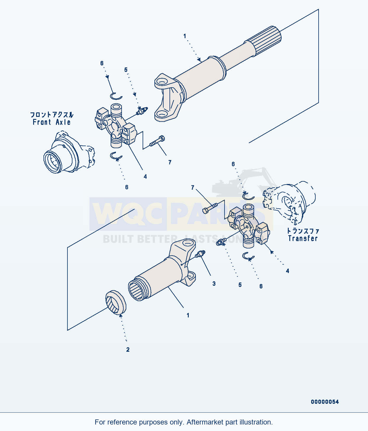Komatsu WA250PZ-5 Drive Shaft (Front) parts diagram