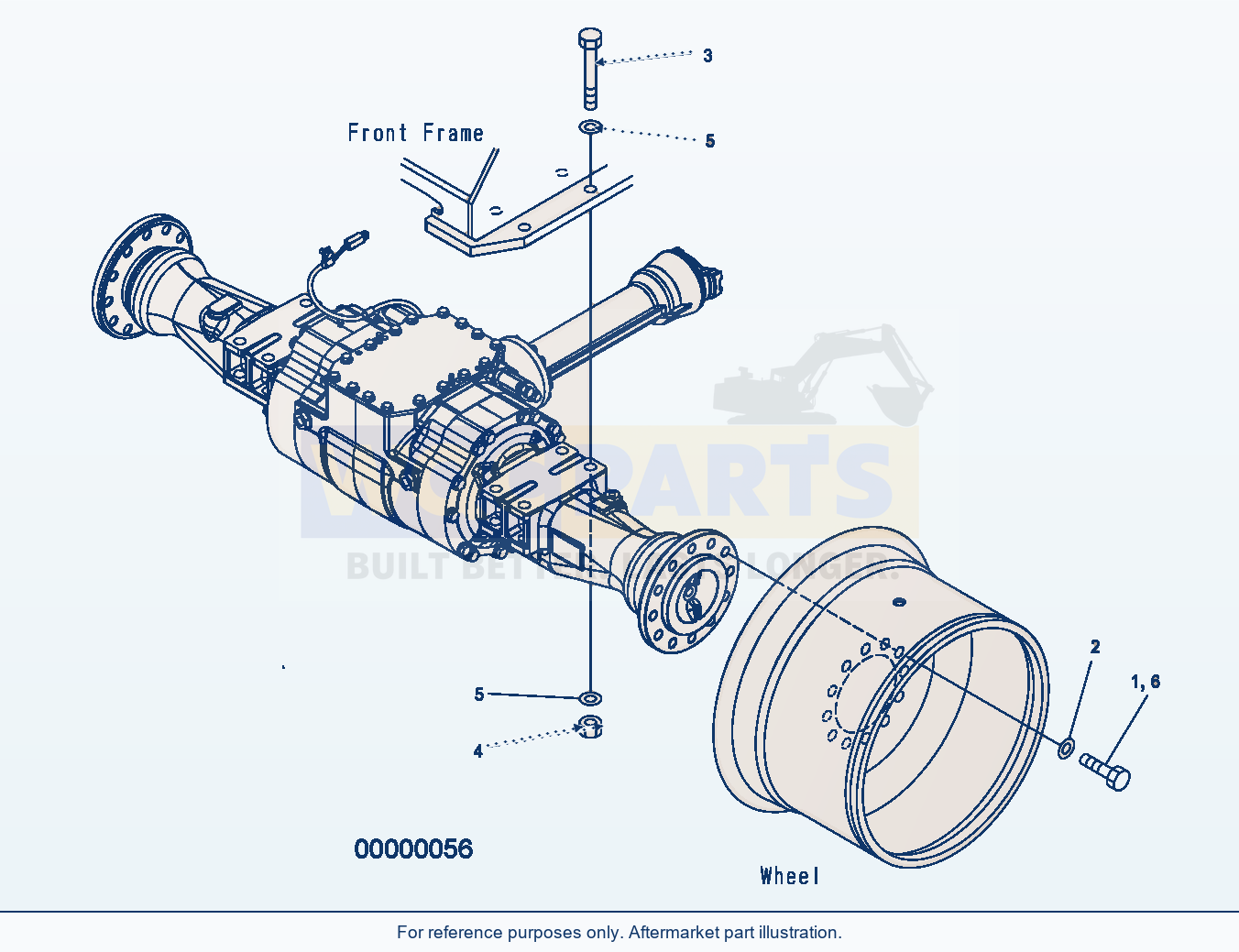 Komatsu WA250PZ-5 Front Axle Mounting (Std And Lsd) parts diagram