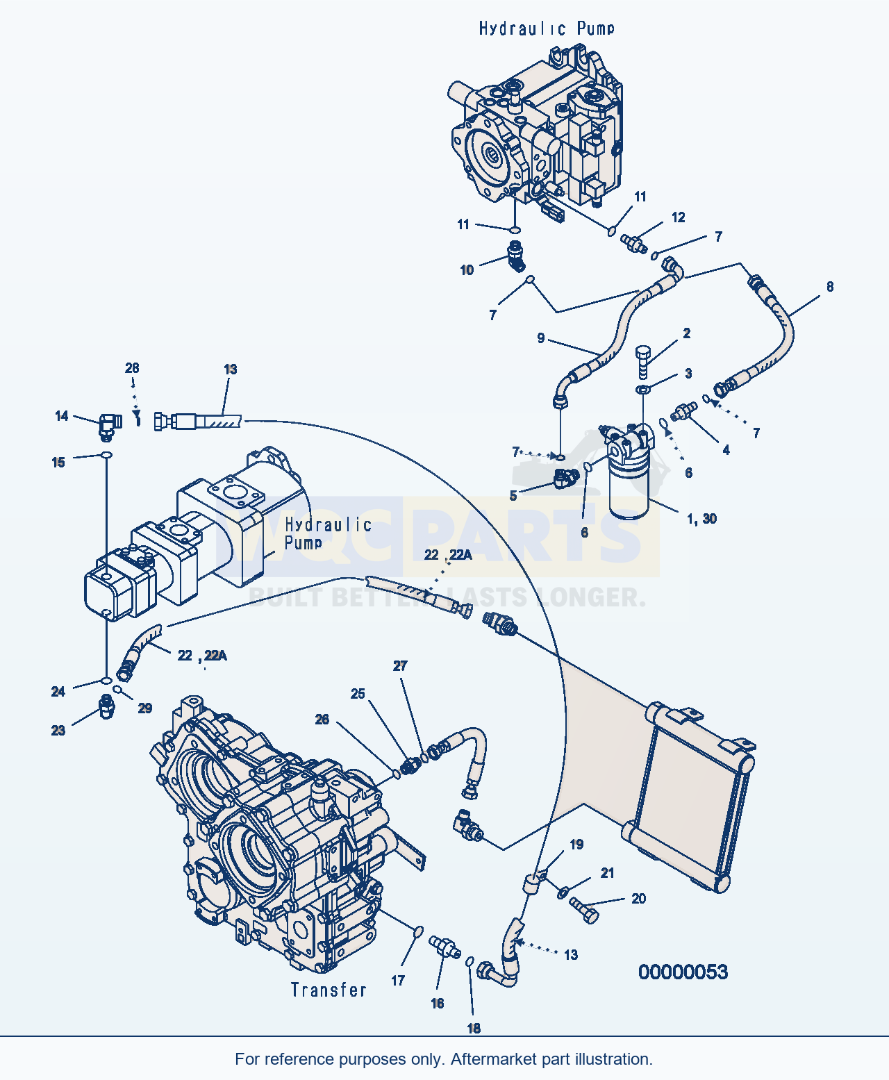 Komatsu WA250PZ-5 Hst Oil Line (Filter) parts diagram