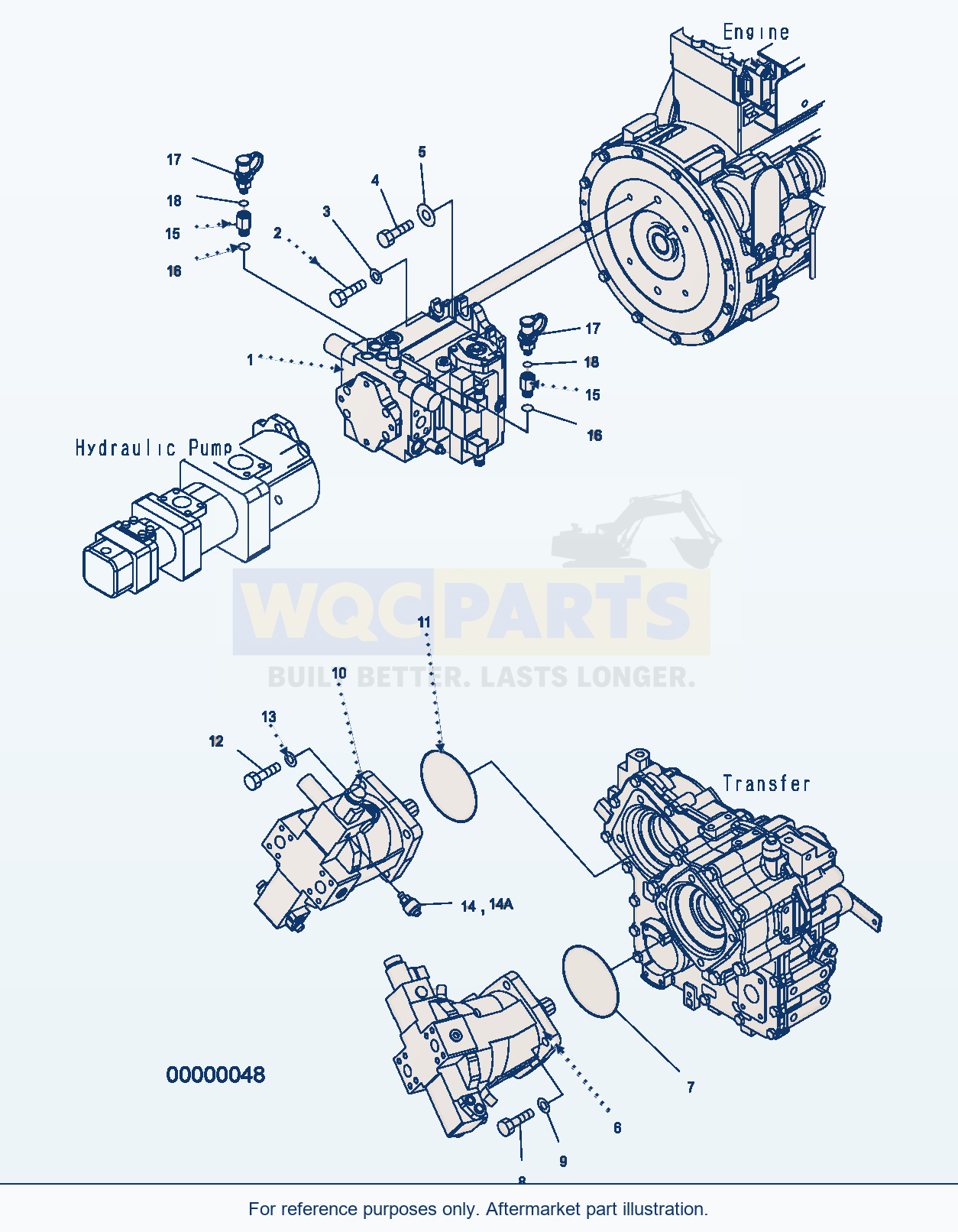 Komatsu WA250PZ-5 Hst Pump parts diagram