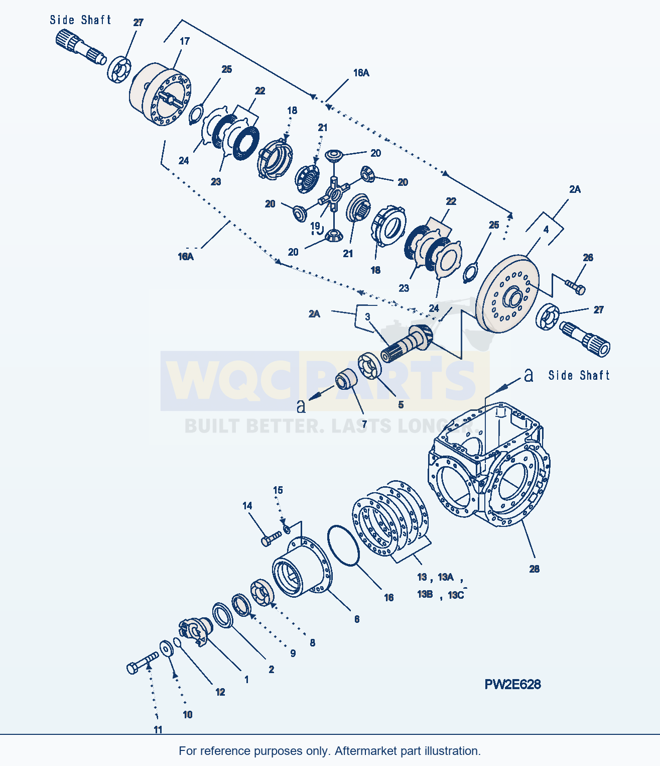 Komatsu WA250PZ-5 Rear Axle (Lsd - Differential) parts diagram