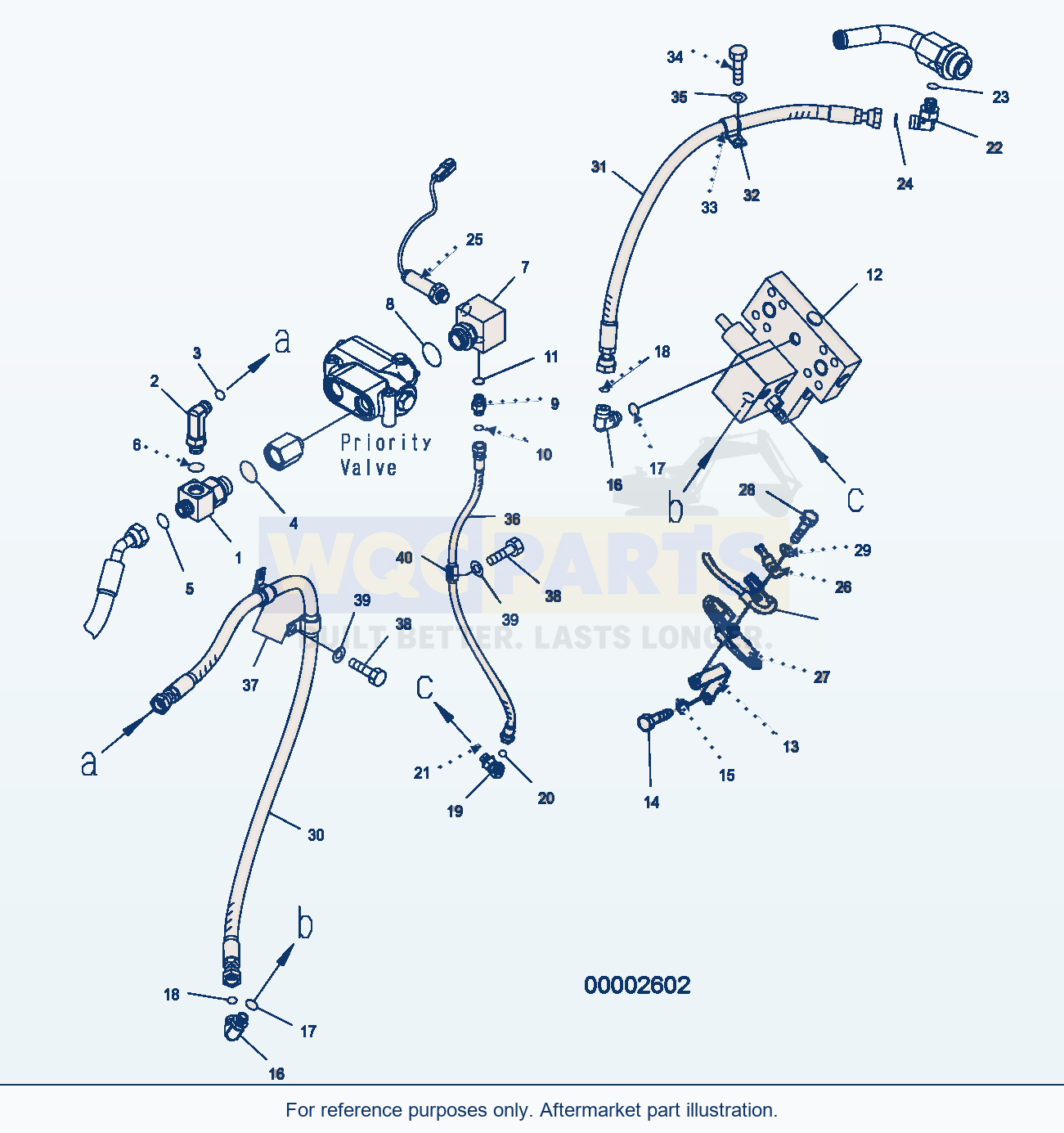 Komatsu WA250PZ-5 Emergency Steering Line parts diagram