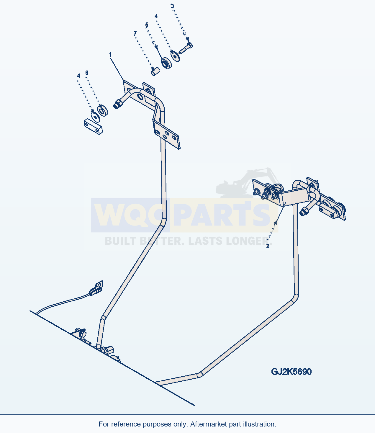 Komatsu WA250PZ-5 Hydraulic Piping (Bracket Tubes) parts diagram