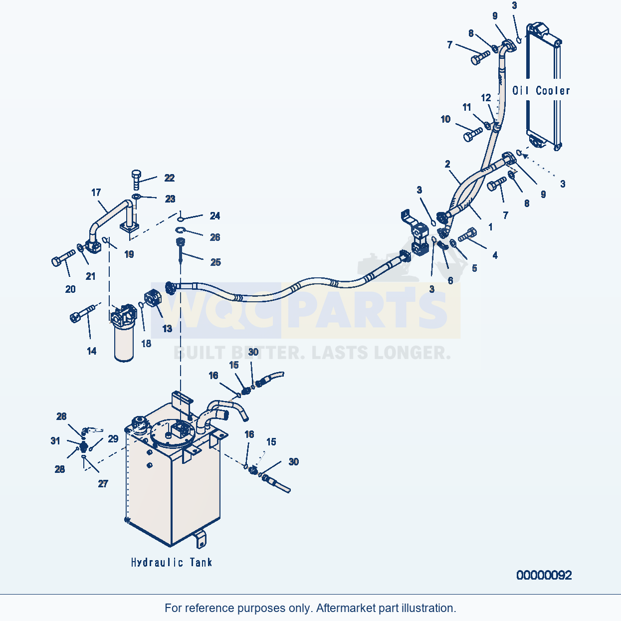 Komatsu WA250PZ-5 Hydraulic Piping (Return Line) (Oil Cooler) parts diagram