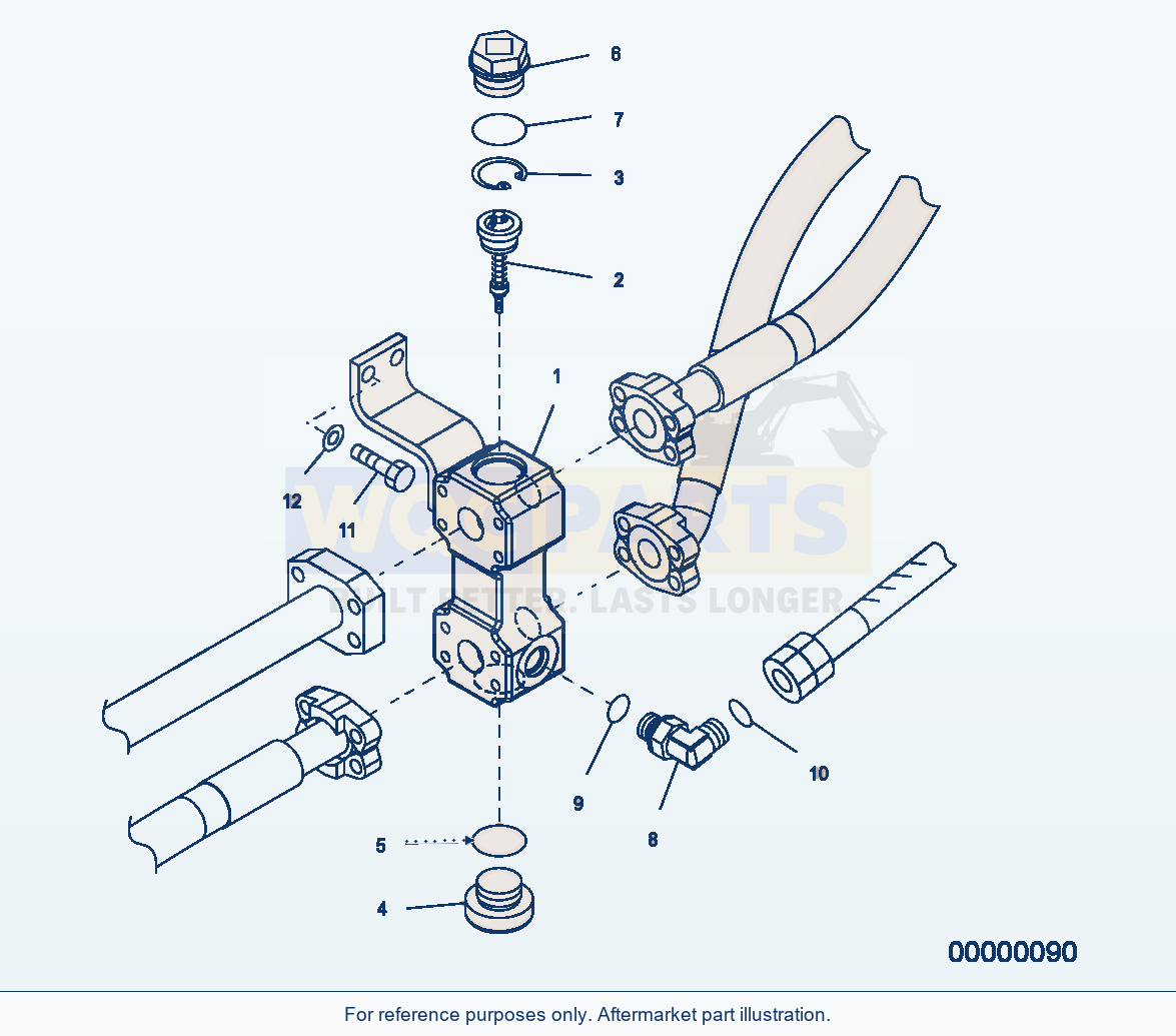 Komatsu WA250PZ-5 Hydraulic Piping (Valve) parts diagram