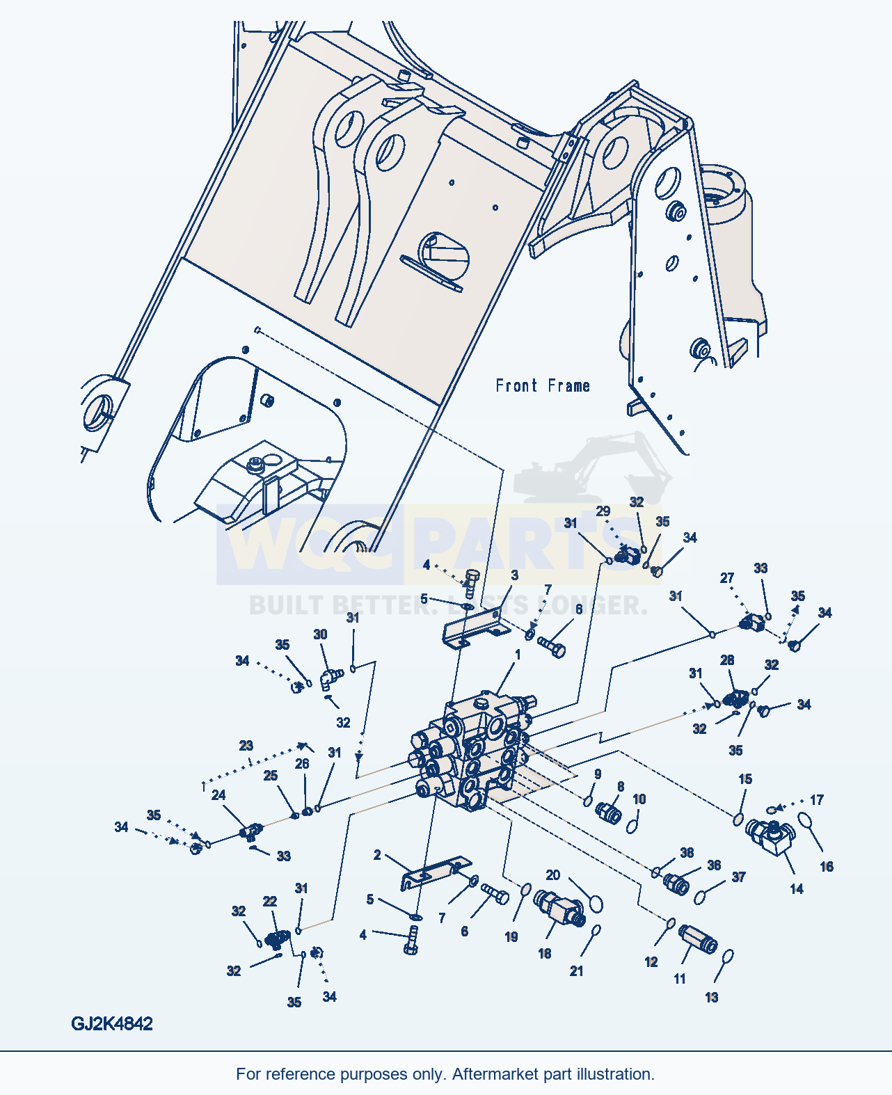 Komatsu WA250PZ-5 Main Valve (3 Spool, W Ecss, W Qc) parts diagram