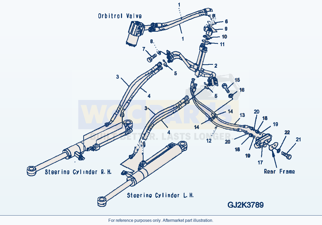 Komatsu WA250PZ-5 Steering Line parts diagram