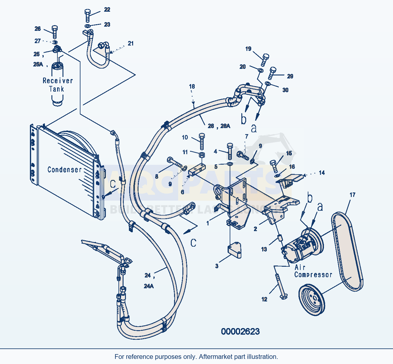Komatsu WA250PZ-5 Air Conditioner (Mounting And Piping) parts diagram