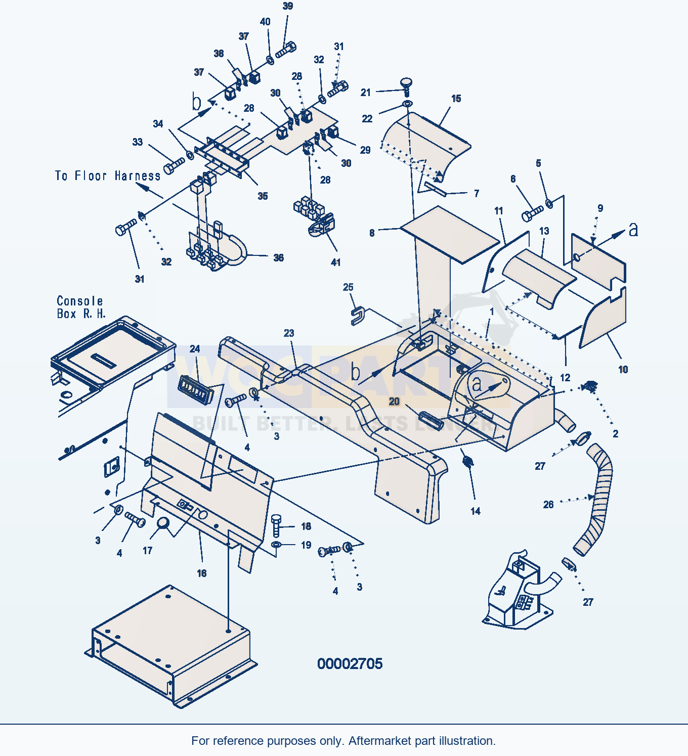 Komatsu WA250PZ-5 Cool And Heat Box parts diagram