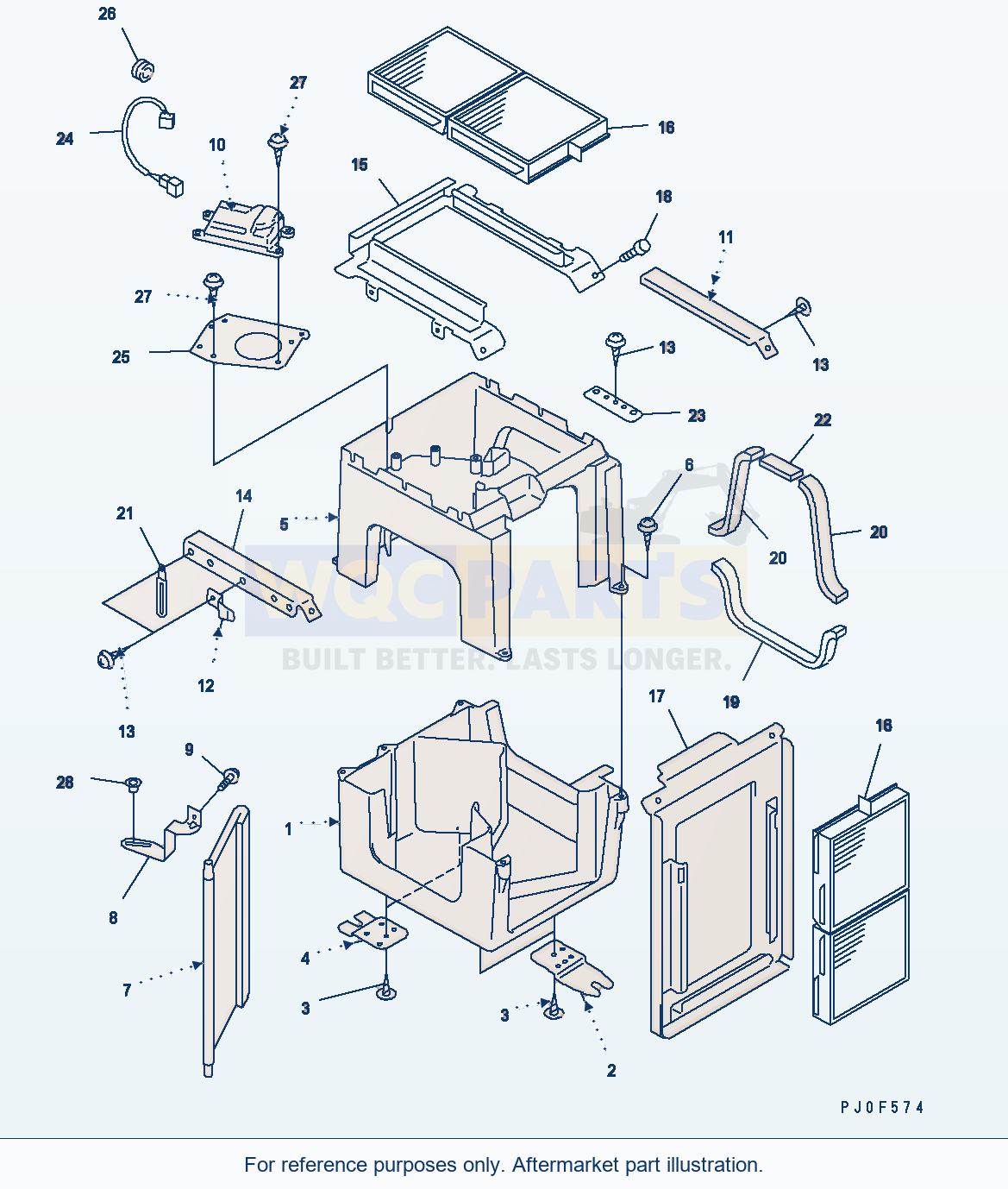 Komatsu WA250PZ-5 Damper (Inner Parts) parts diagram