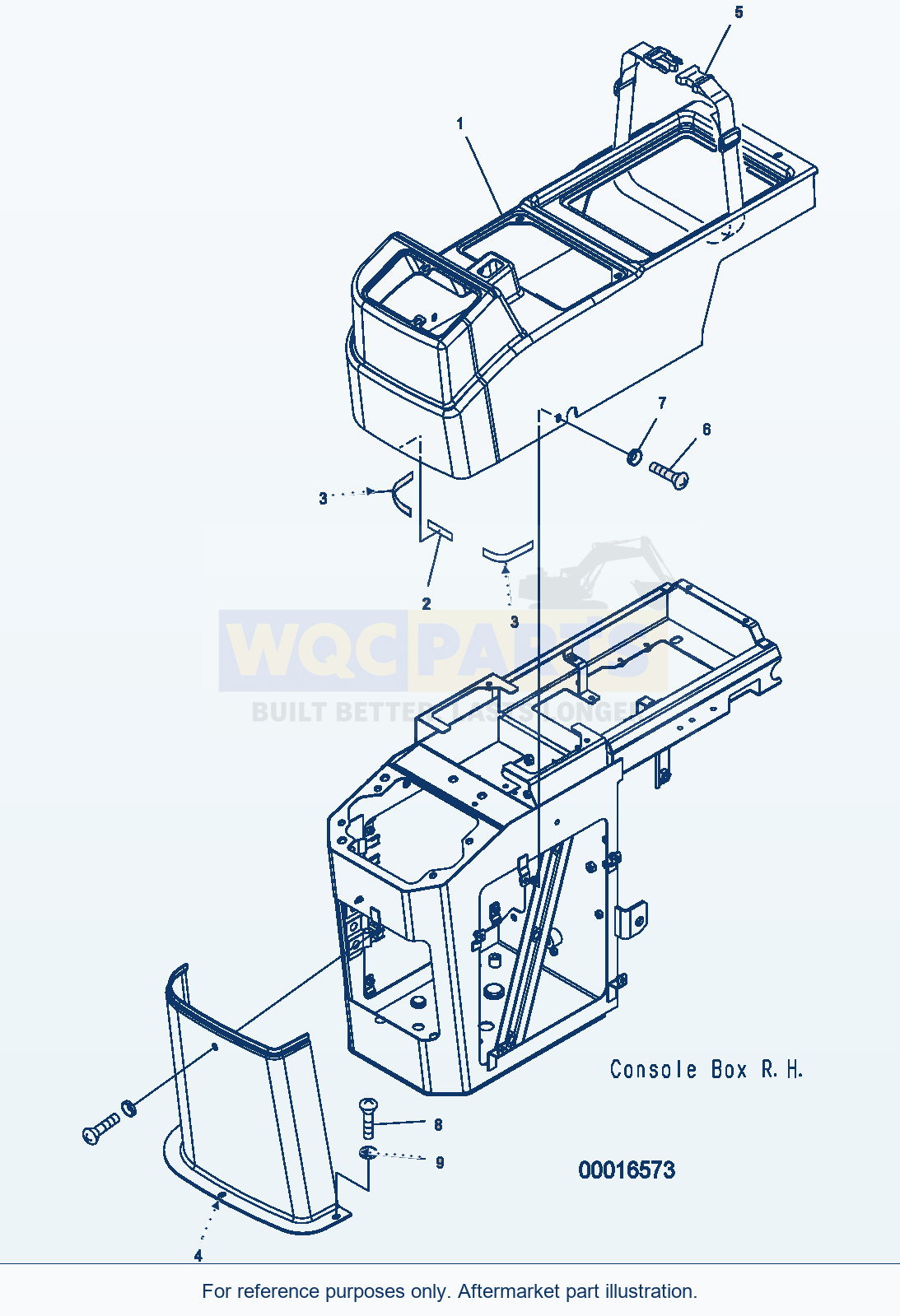 Komatsu WA250PZ-5 Floor (Consloe Box Rhs) (Cover) (For 3-Lever) parts diagram
