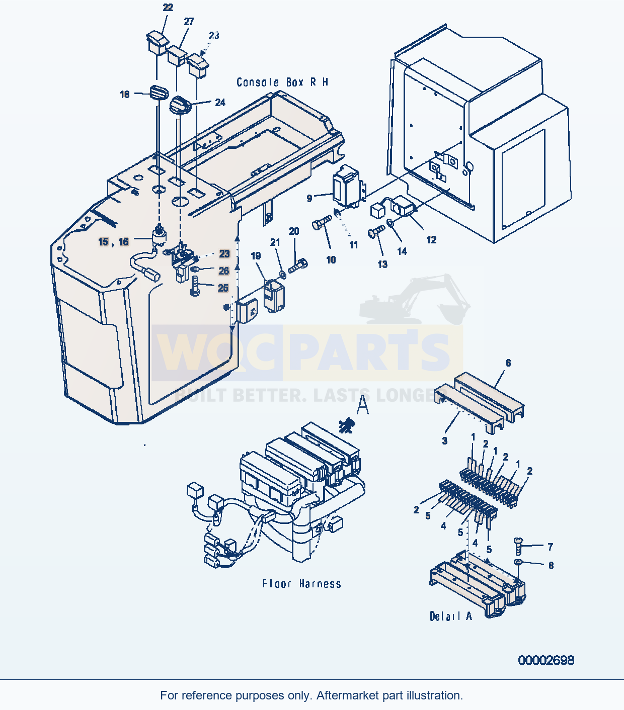 Komatsu WA250PZ-5 Floor (Electrical Parts) parts diagram