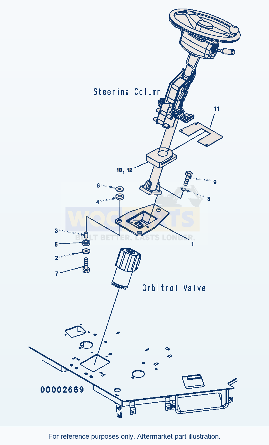 Komatsu WA250PZ-5 Steering Wheel (Valve Mount) parts diagram