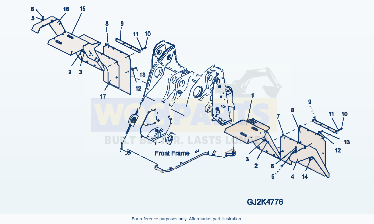 Komatsu WA250PZ-5 Front Fender parts diagram