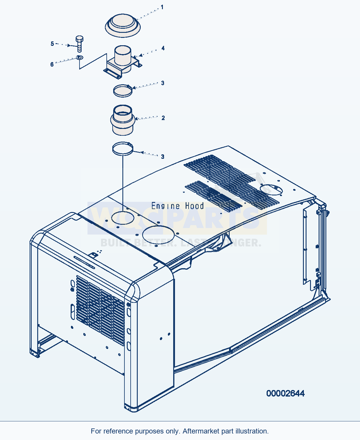Komatsu WA250PZ-5 Hood (Cap) parts diagram