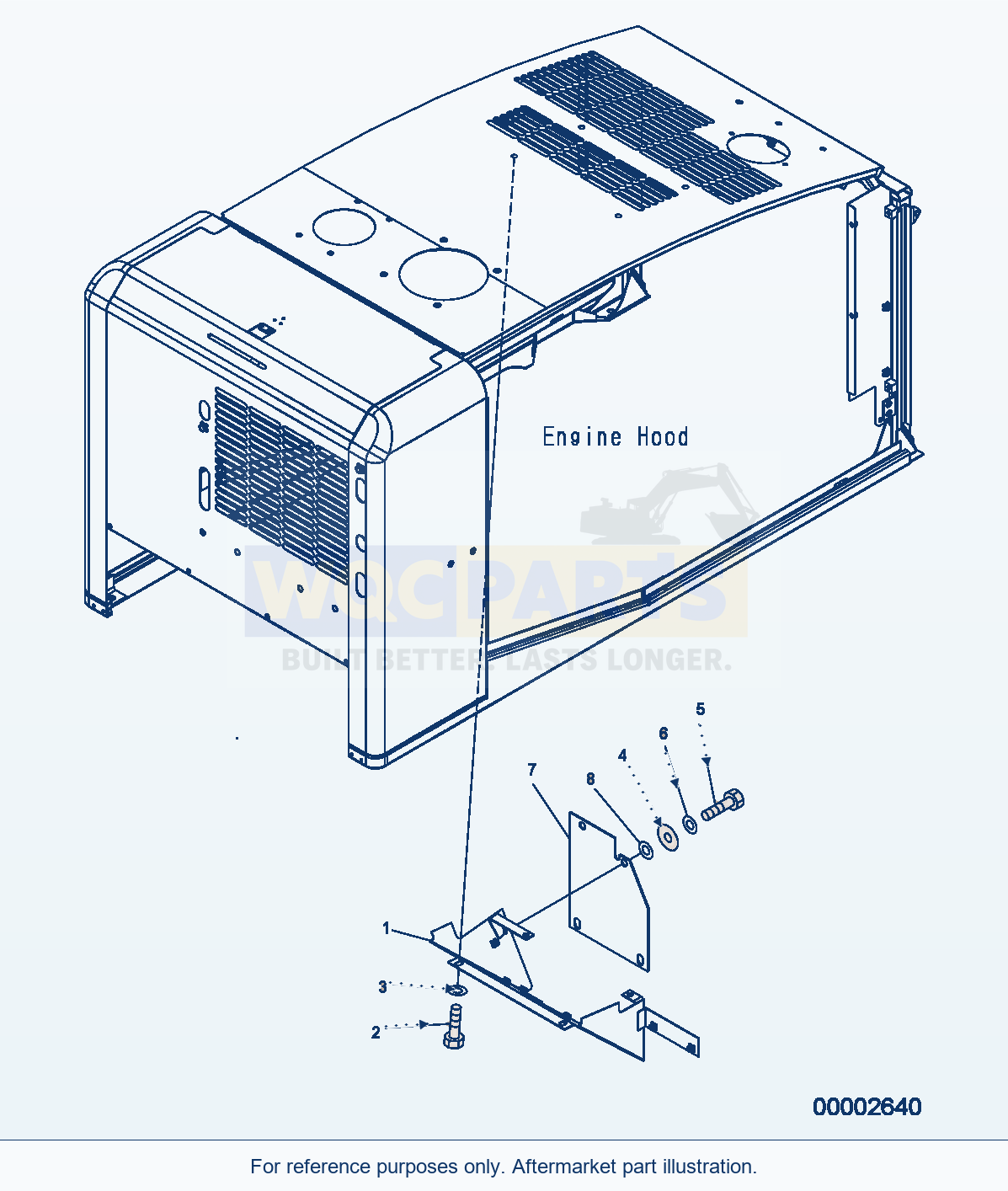 Komatsu WA250PZ-5 Hood (Duct Cover) parts diagram