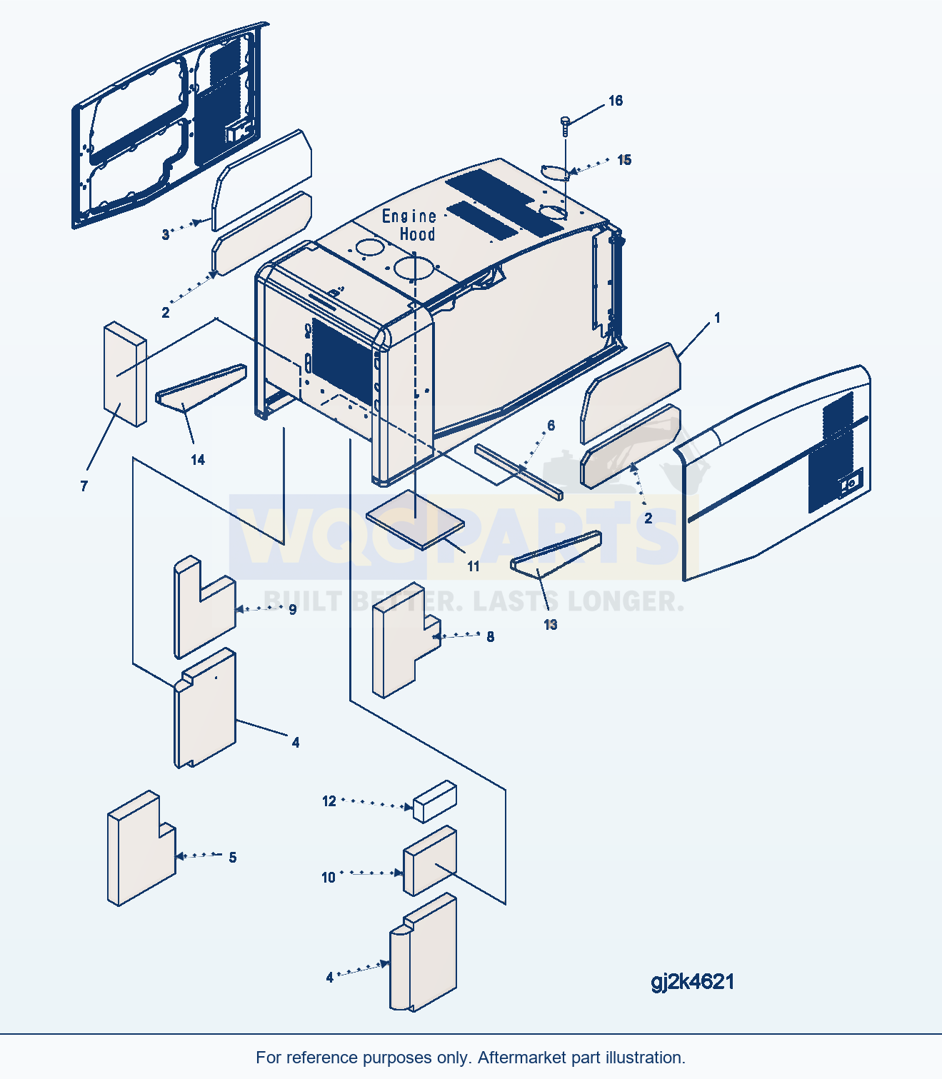Komatsu WA250PZ-5 Hood (Sheet) parts diagram