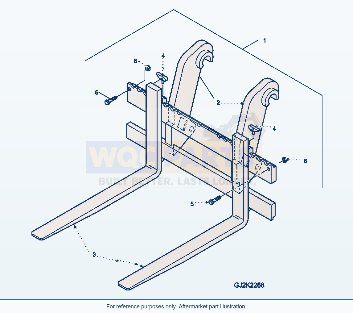 Komatsu WA250PZ-5 Fork (Cat Compatible) parts diagram