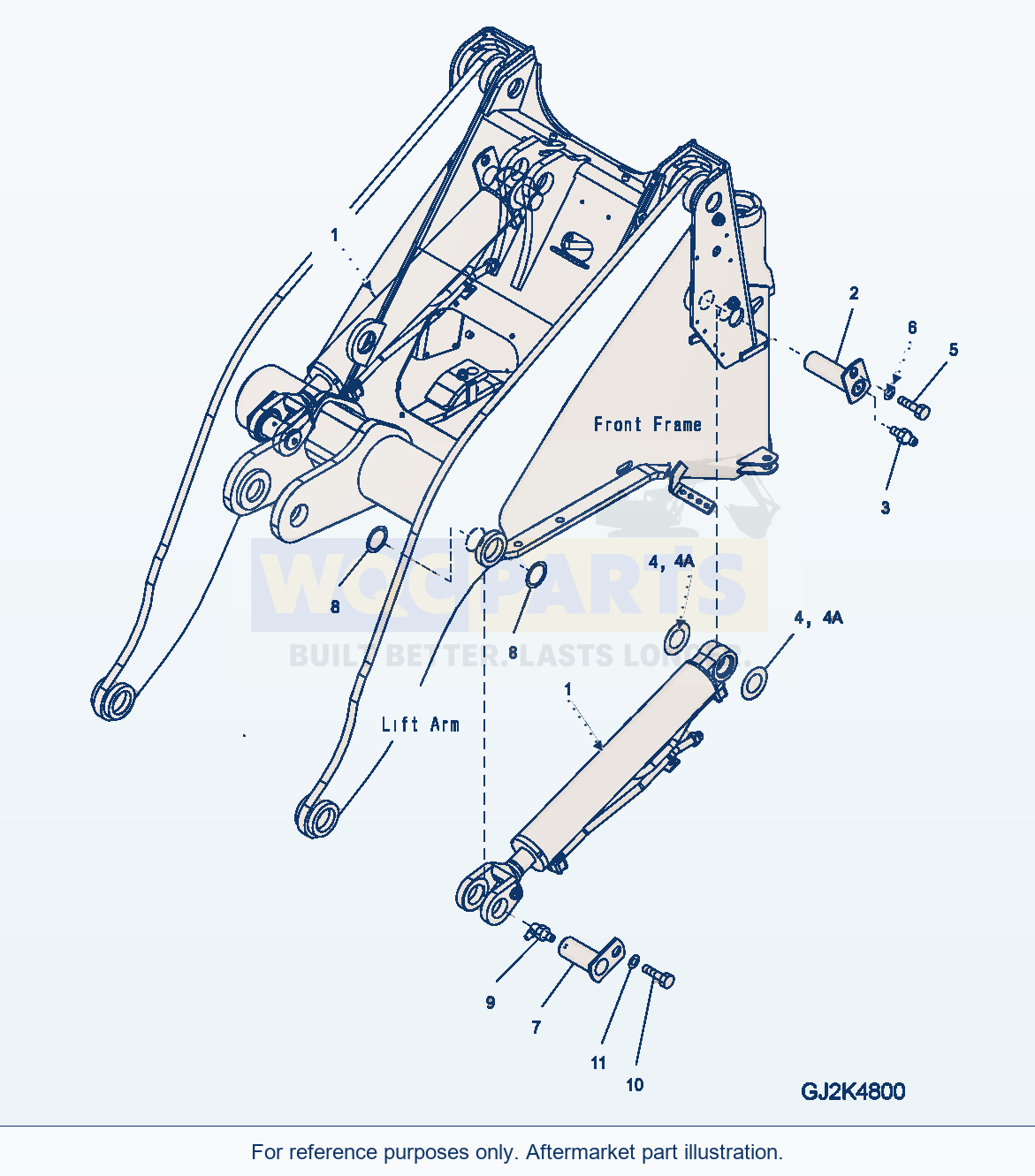 Komatsu WA250PZ-5 Lift Cylinder parts diagram