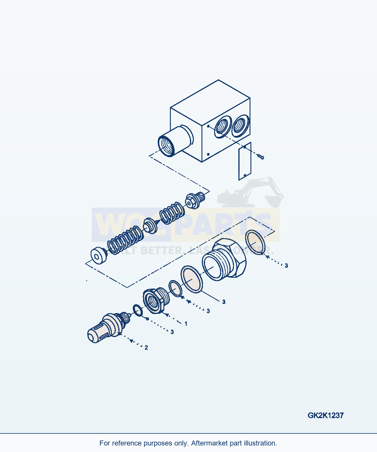 Komatsu WA250PZ-5 Relief Valve (Inner Parts) parts diagram