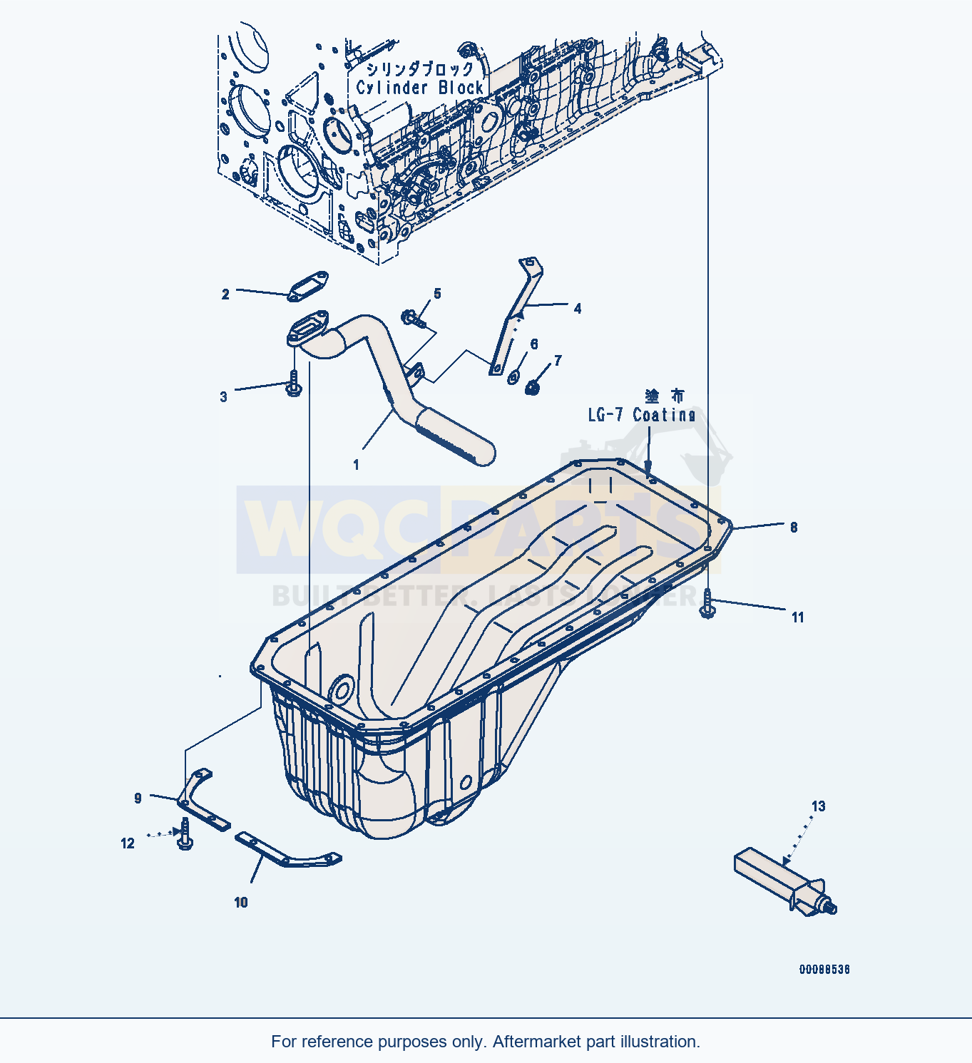 Komatsu WA250PZ-6 Engine Oil Pan (Aop10-001001) parts diagram
