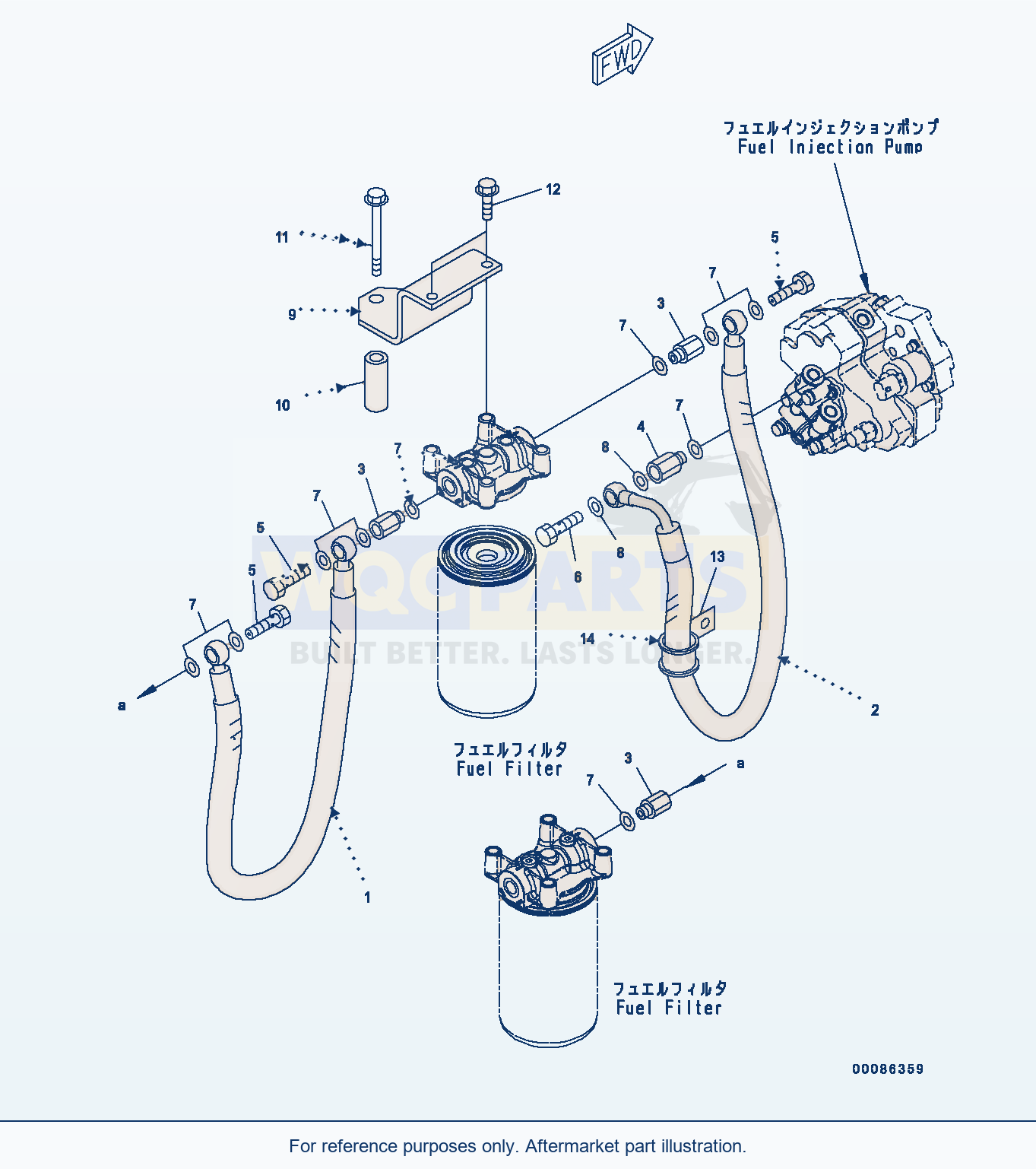 Komatsu WA250PZ-6 Fuel Filter Location (Water And Dust) parts diagram