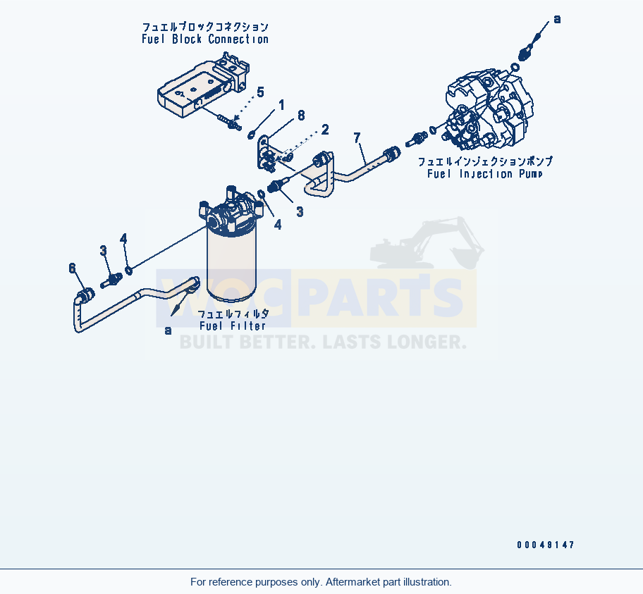 Komatsu WA250PZ-6 Fuel Filter Plumbing (Aff20-001001) parts diagram