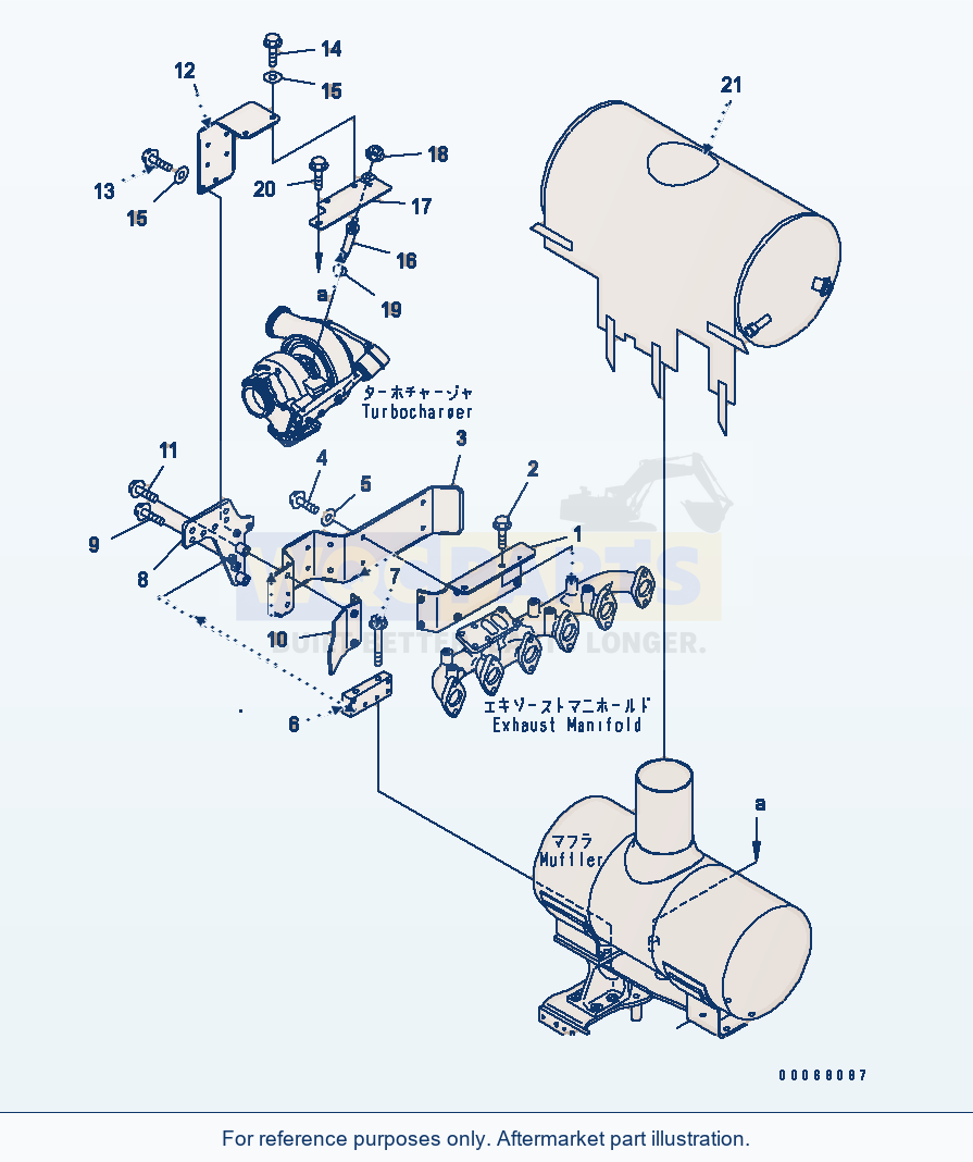 Komatsu WA250PZ-6 Heat Shield (90A Alternator)(Esn 26509358-) parts diagram