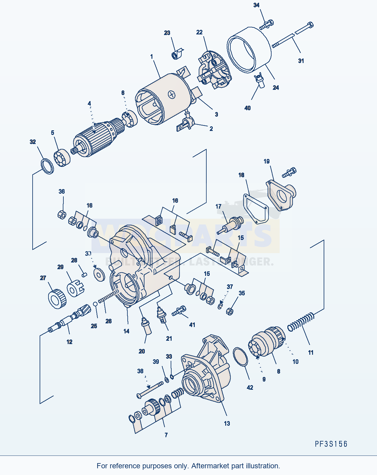 Komatsu WA250PZ-6 Starter Motor (Ast00-001001) parts diagram