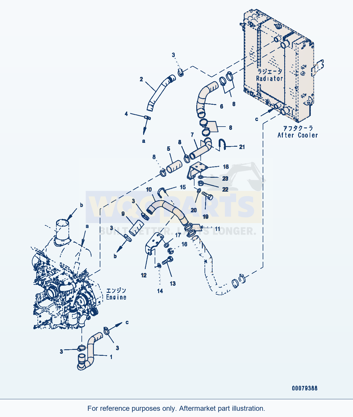 Komatsu WA250PZ-6 Coolant Piping parts diagram