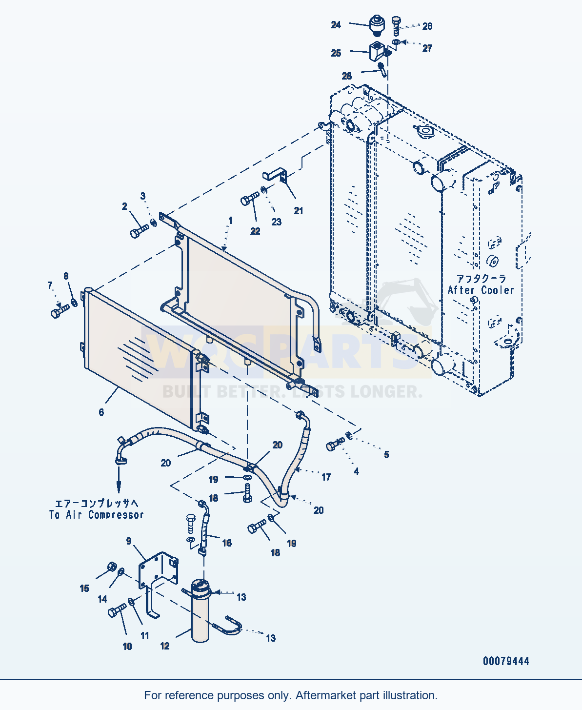 Komatsu WA250PZ-6 Radiator (Air Condenser) Serial H00051 - UP parts diagram
