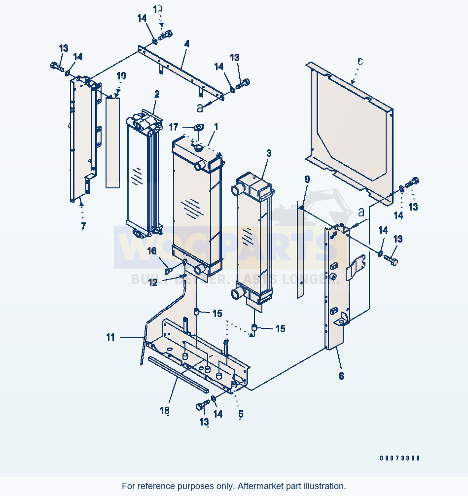 Komatsu WA250PZ-6 Radiator (For Swing Out Fan)(#75001-) parts diagram