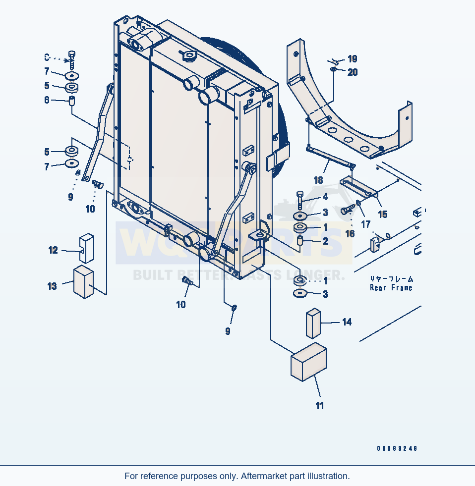 Komatsu WA250PZ-6 Radiator (Radiator Mounting Parts)(#75001-) parts diagram