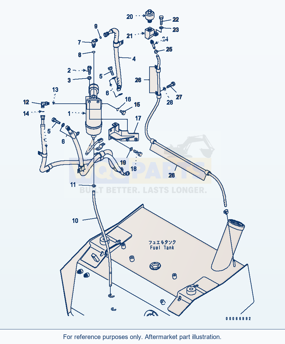 Komatsu WA250PZ-6 Fuel Tank (Filter) parts diagram