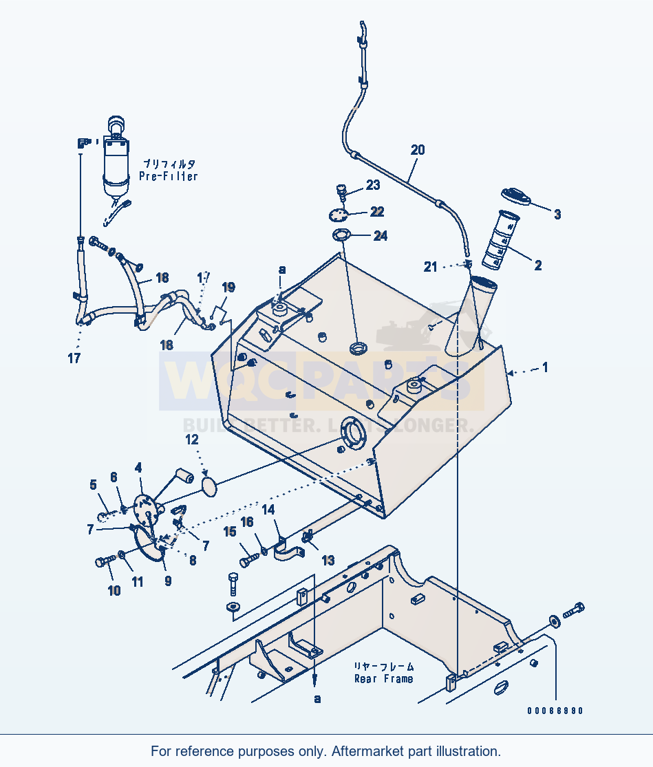 Komatsu WA250PZ-6 Fuel Tank Serial 75160 - 75467 parts diagram
