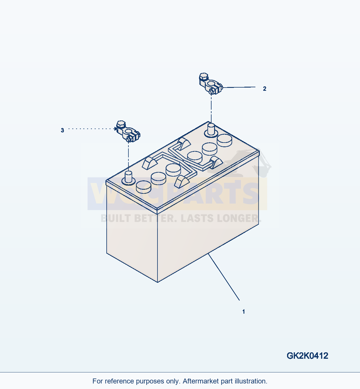 Komatsu WA250PZ-6 Battery Serial H00051 - UP parts diagram