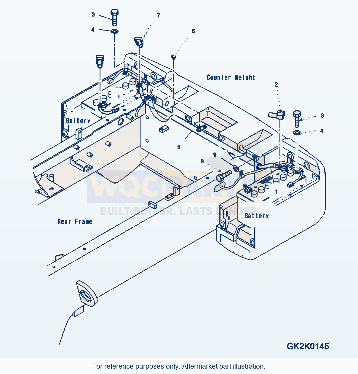 Komatsu WA250PZ-6 Rear Electric Harness (Holder) parts diagram