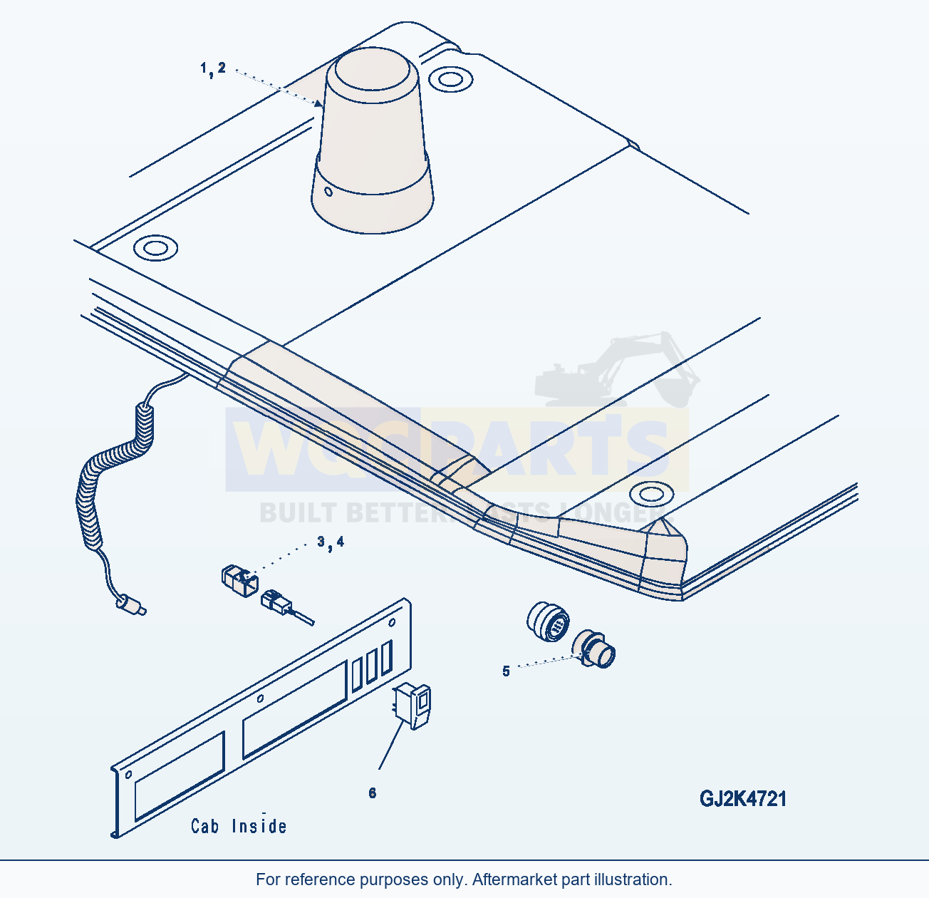 Komatsu WA250PZ-6 Rotating Warning Lamp Serial 75160 - 75467 parts diagram