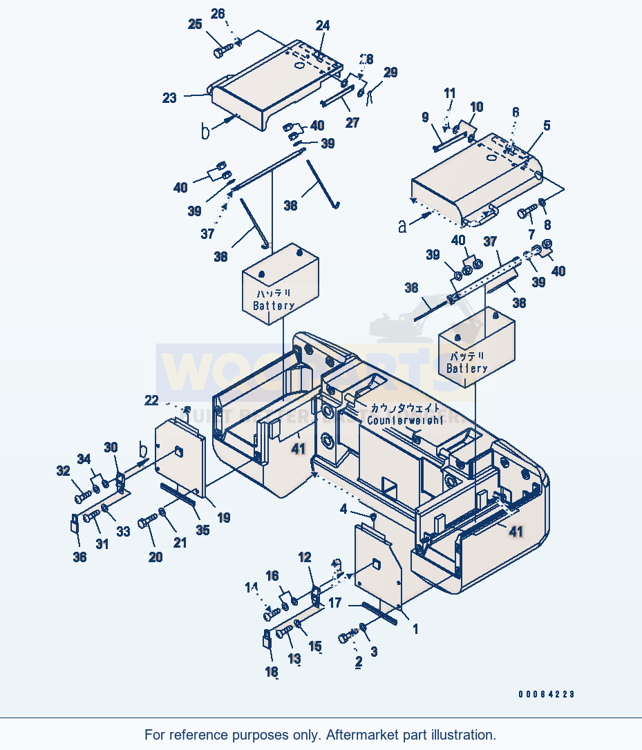 Komatsu WA250PZ-6 Battery Box(#75001-) Serial 75001-75749 parts diagram