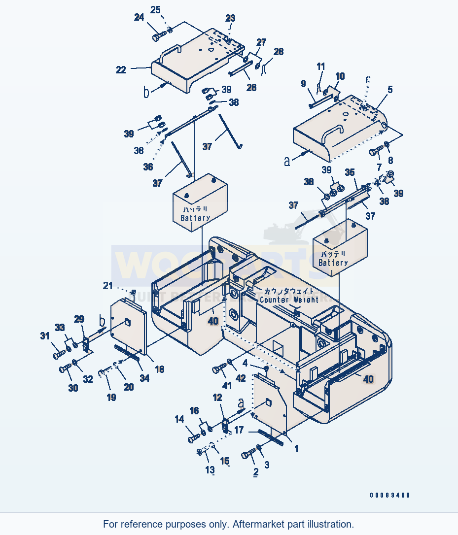 Komatsu WA250PZ-6 Battery Box (EU Spec.)(#75001-) parts diagram